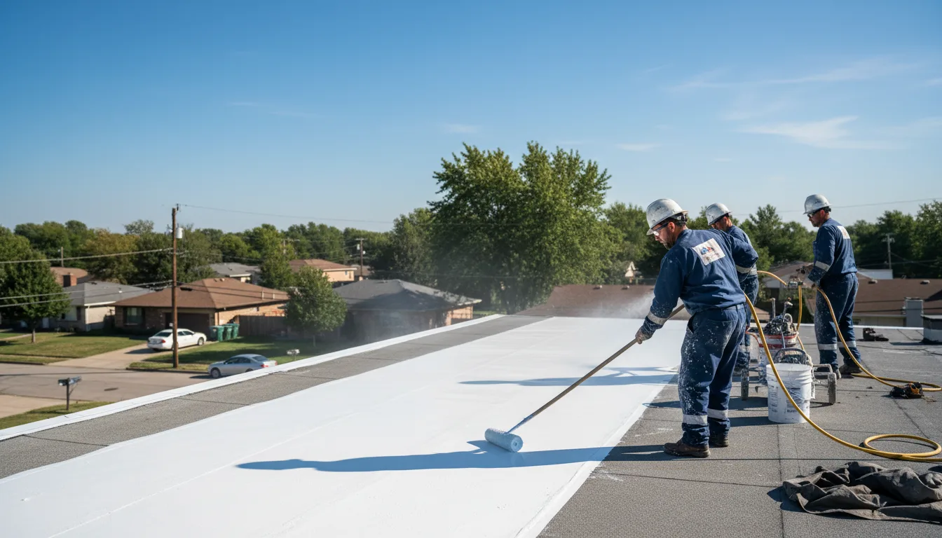 Commercial roof coating in English, IN near me